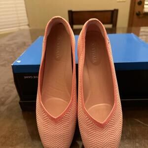 Vivaia Square-Toe V-Cut Flats (Margot 2.0) in Multi Pink Chevron  EU 37/ US 6.5